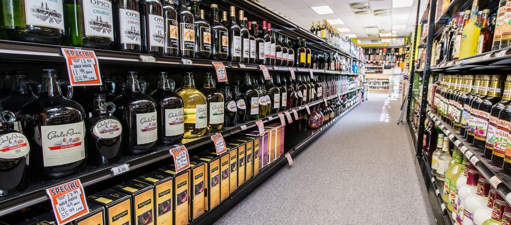 gondola shelving liquor store