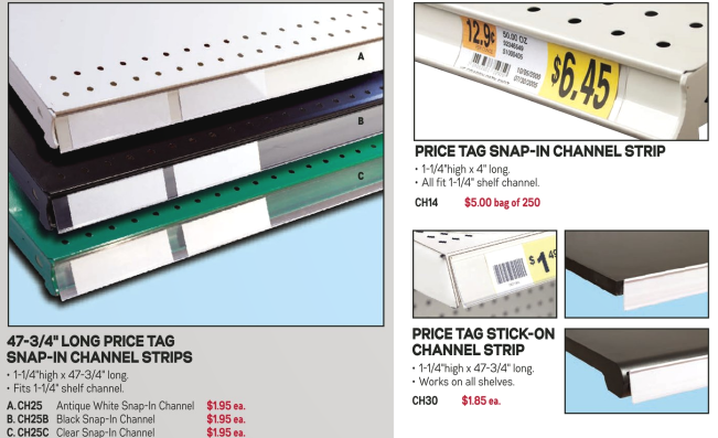 price channel for store shelves