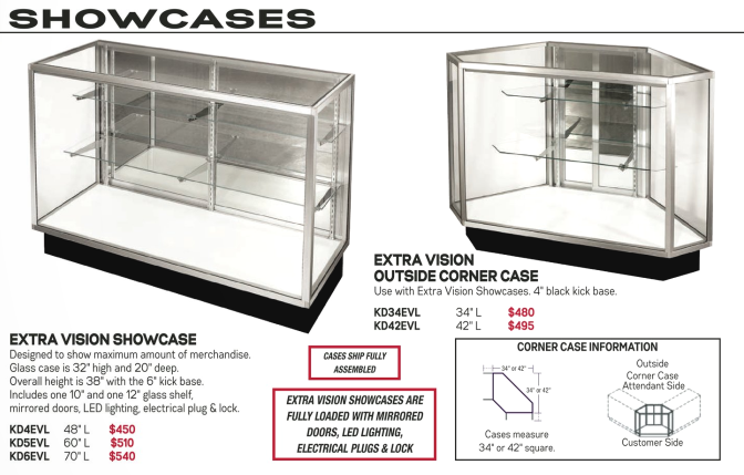 retail glass showcases