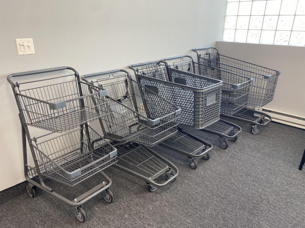 baskets and shopping carts for retail stores
