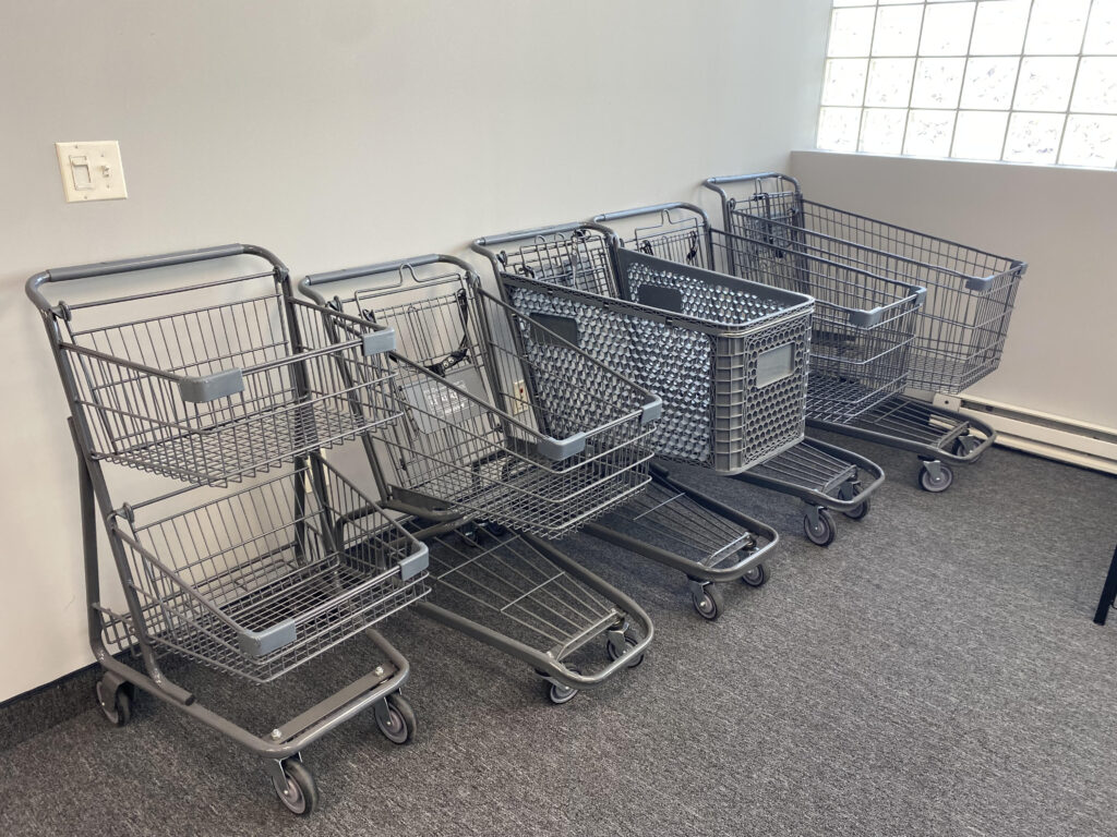baskets and shopping carts for retail stores