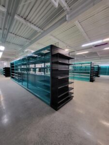 Durable liquor store shelving and wine display racks